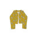 Donkey Icon Mustard Cropped Quilted Jacket