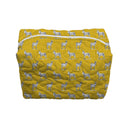 Donkey Icon Mustard Quilted Makeup Bag