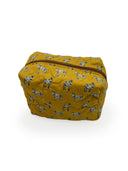 Donkey Icon Mustard Quilted Makeup Bag