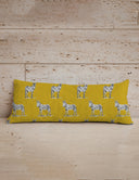 Donkey Icon Mustard Quilted Oblong 14" x33" Pillow