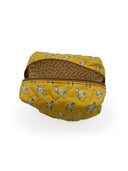 Donkey Icon Mustard Quilted Makeup Bag