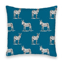 Donkey Icon Peacock Quilted 20" Pillow
