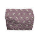 Donkey Icon Linen/Purple Quilted Makeup Bag