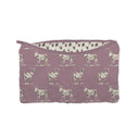 Donkey Icon Linen/Purple Quilted Makeup Bag