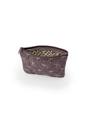Donkey Icon Linen/Purple Quilted Makeup Bag