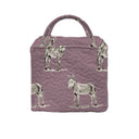 Donkey Icon Linen/Purple Quilted Handbag
