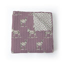 Donkey Icon Purple/Linen Baby Blanket