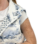 Donkey Toile Blue Quilted Cate Vest
