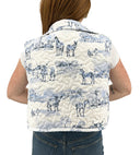 Donkey Toile Blue Quilted Cate Vest