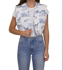 Donkey Toile Blue Quilted Tara Vest