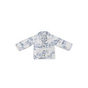 Donkey Toile Blue Youth Quilted Snap Jacket