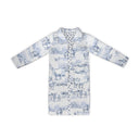 Donkey Toile Blue Quilted Duster