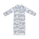 Donkey Toile Blue Quilted Maxi Coat *Web Exclusive*