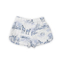 Donkey Toile Blue Quilted Scallop Shorts *Web Exclusive*