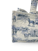 Donkey Toile Blue Quilted Tote