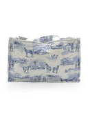 Donkey Toile Blue Quilted Tote