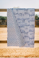 Donkey Toile Blue Quilt