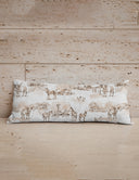 Donkey Toile Brown Quilted Oblong 14" x33" Pillow