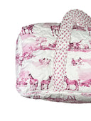 Donkey Toile Fuchsia Quilted Weekender Duffle Bag