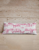 Donkey Toile Fuchsia Quilted Oblong 14"x33" Pillow