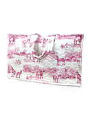 Donkey Toile Fuchsia Quilted Tote