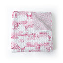 Donkey Toile Fuchsia Baby Blanket
