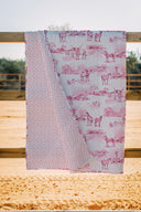 Donkey Toile Fuchsia Quilt