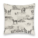 Donkey Toile Linen/Black Quilted 20" Pillow
