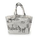 Donkey Toile Linen/Black Quilted Handbag
