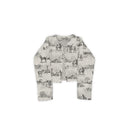 Donkey Toile Linen / Black Cropped Quilted Jacket