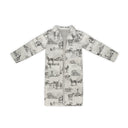 Donkey Toile Linen / Black Quilted Duster