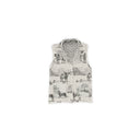 Donkey Toile Linen / Black Quilted Ruby Vest