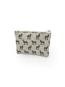 Donkey Icon Linen/Black Quilted Makeup Bag