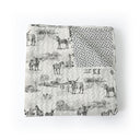 Donkey Toile Linen / Black Baby Blanket