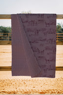 Donkey Toile Purple Quilt