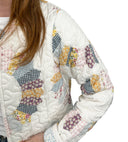 Dresden Patchwork Pastel Cropped Quilted Jacket