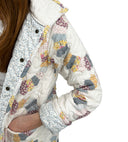 Dresden Patchwork Pastel Quilted Snap Jacket