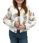 Dresden Patchwork Pastel Cropped Quilted Jacket