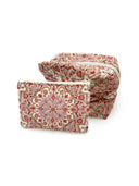 Edera Medallion Sand/Fuchsia Makeup Bag