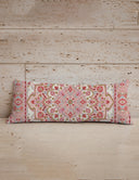 Edera Medallion Sand/Fuchsia Quilted Oblong 14"x33" Pillow