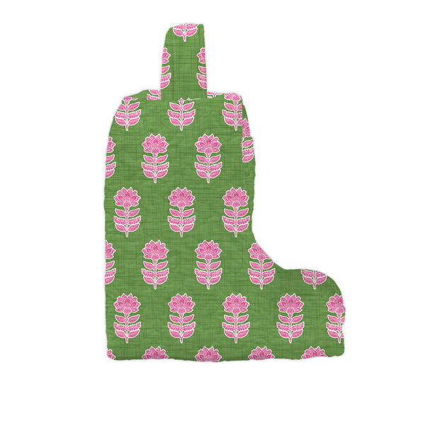 Esme Floral Icon Green Quilted Boot Bag
