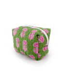 Esme Floral Icon Green Quilted Makeup Bag