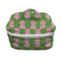 Esme Floral Icon Green Quilted Travel Case