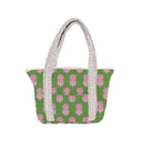 Esme Floral Green Zipper Tote Bag