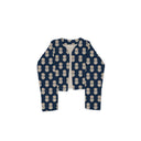 Esme Floral Icon Navy Cropped Quilted Jacket