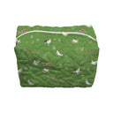 Farmstead Green Quilted Makeup Bag