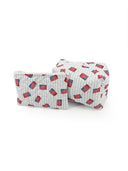 Flag Drift Blue Quilted Makeup Bag