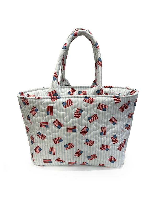 Flag Drift Blue Quilted Handbag