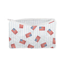 Flag Drift Blue Quilted Makeup Bag