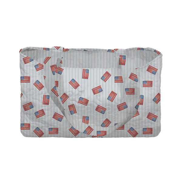 Flag Drift Blue Quilted Tote